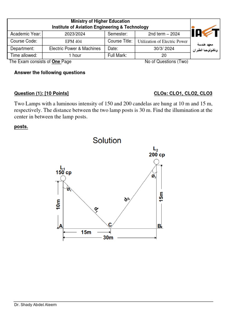 Electric Power Exam Questions 2024 | PDF | Science & Mathematics ...