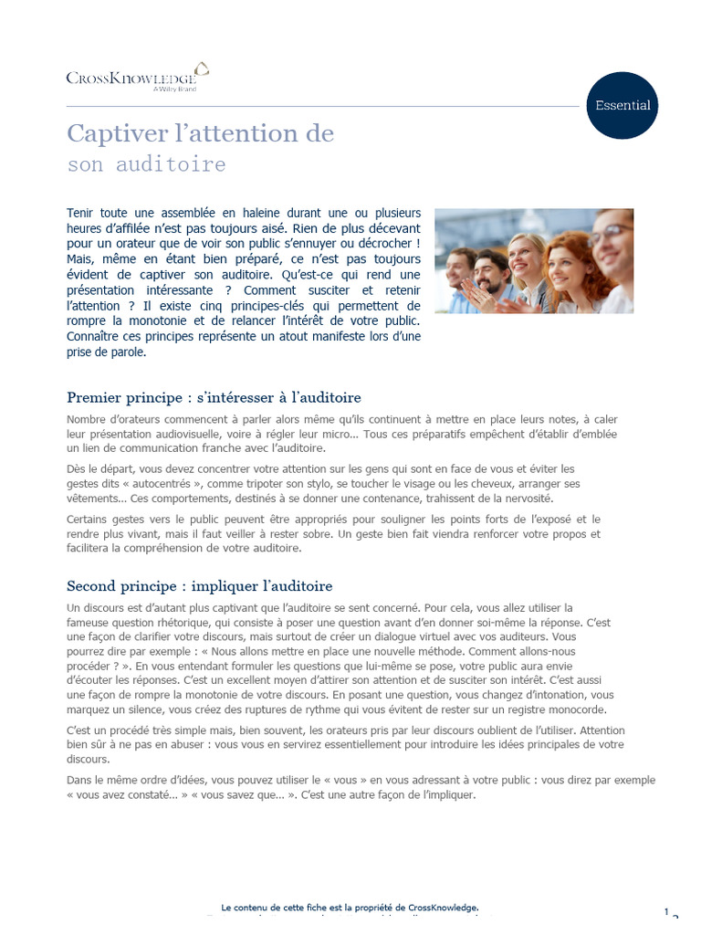 Captiver son auditoire efficacement | PDF | la communication ...