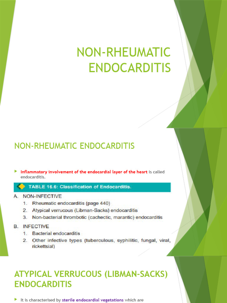 Non Rheumatic Endocarditis | PDF | Medical Specialties | Diseases And ...