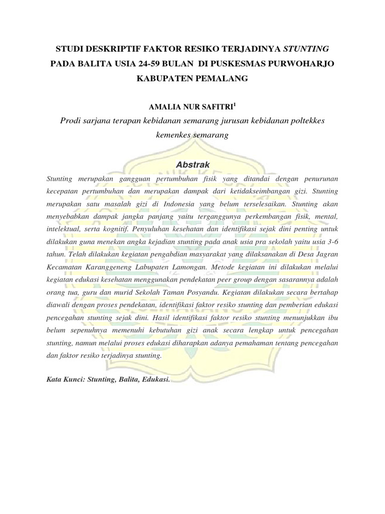 Risiko Stunting pada Balita di Pemalang | PDF