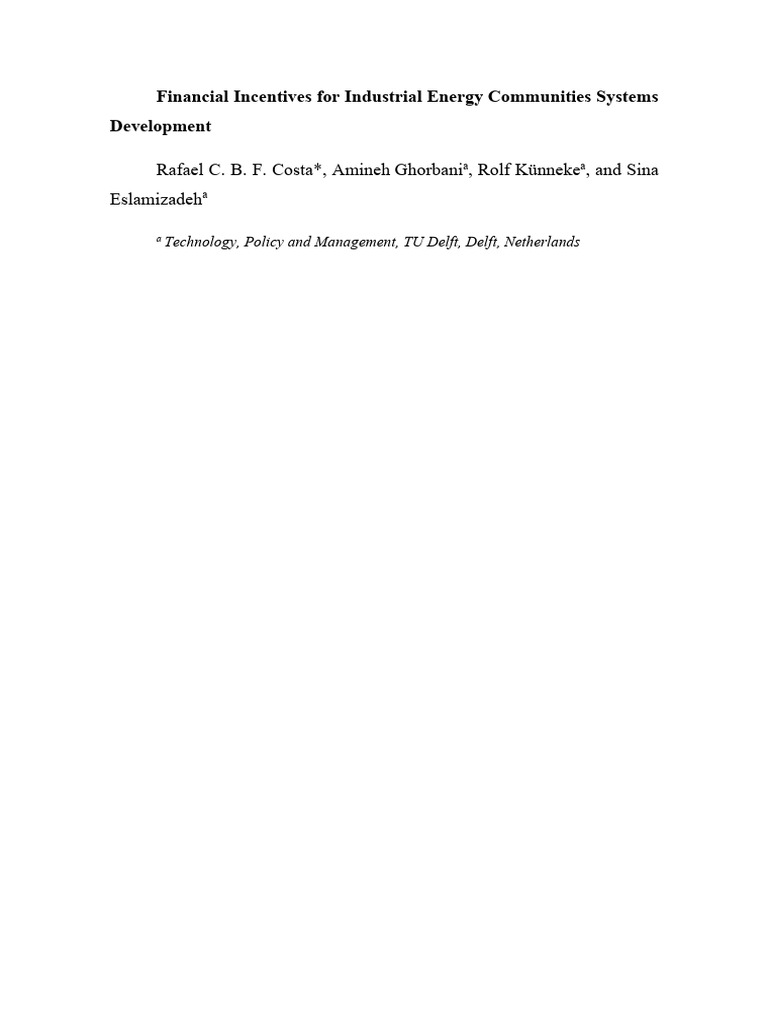 Financial Incentives for Industrial Energy Systems | PDF | Net Present ...