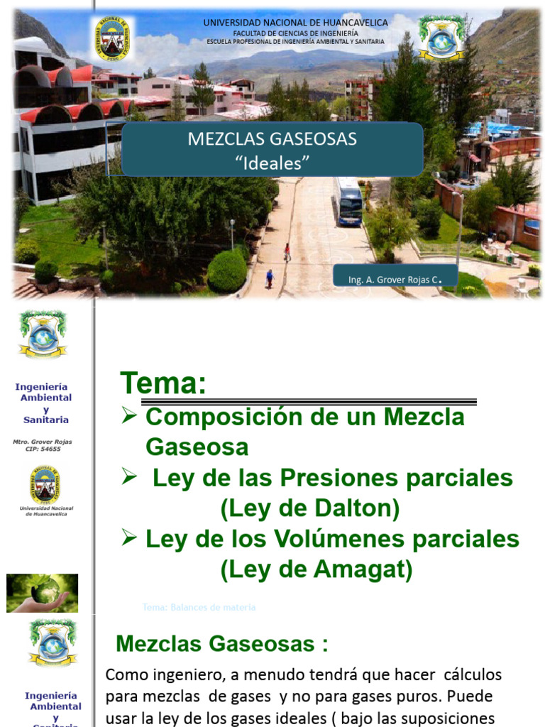 Composición y Leyes de Mezclas Gaseosas | PDF | Gases | Atmósfera