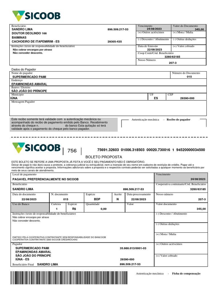 Desconto em Boleto: Instruções e Validade | PDF | Cheque (banco) | Dinheiro