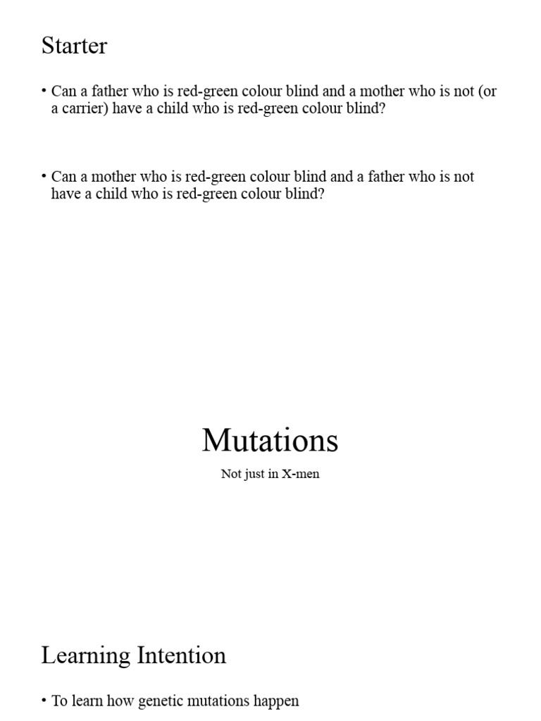 Lesson 7 - DNA Mutations | PDF | Mutation | Genetics