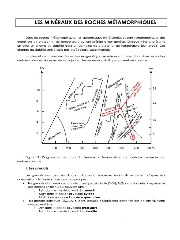 Les Minéraux Des Roches Métamorphiques | PDF