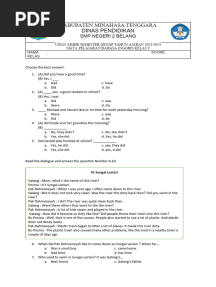 Soal Sas Bahasa Inggris Kelas 8 (2024)