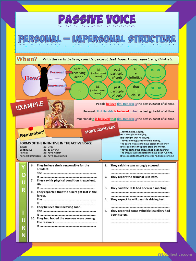 Passive Voice Structures and Exercises | PDF | Perfect (Grammar ...