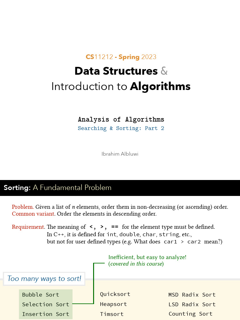 Basic Sorts | Download Free PDF | Applied Mathematics | Computer ...