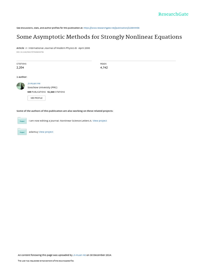 Some Asymptotic Methods For Strongly Nonlinear Equ | PDF | Perturbation ...