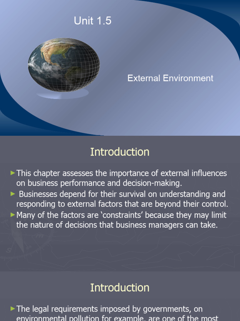 Unit 1.5 External Enviroment | PDF | Inflation | Economics