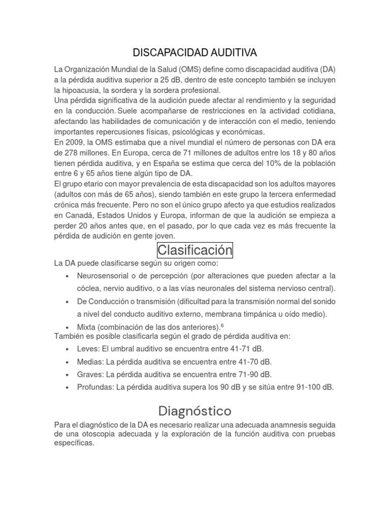 Discapacidad Auditiva y Visual | Descargar gratis PDF | Escuchando ...