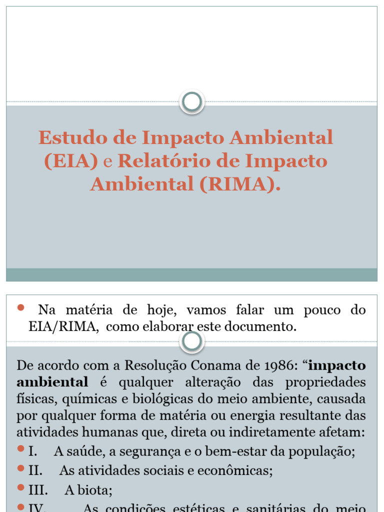 Guia Completo sobre EIA e RIMA | PDF | Ambiente natural | Declaração de ...