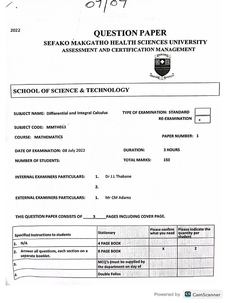 BSC 1 Past Papers | PDF