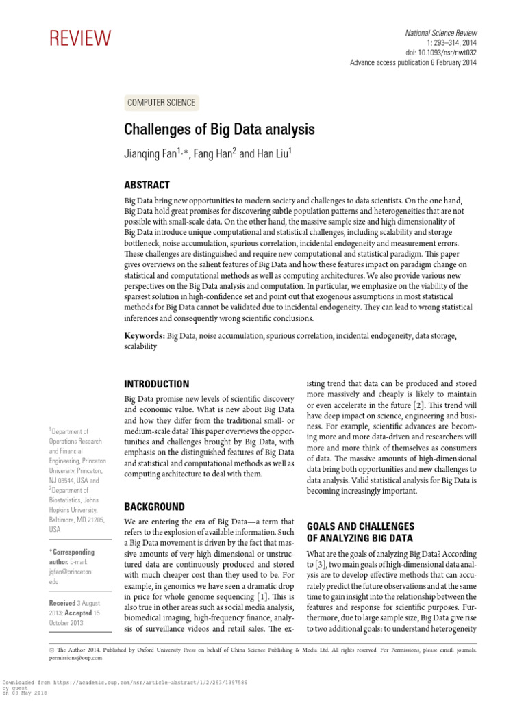 Big Data Analysis Challenges Explained | PDF | Big Data | Statistics