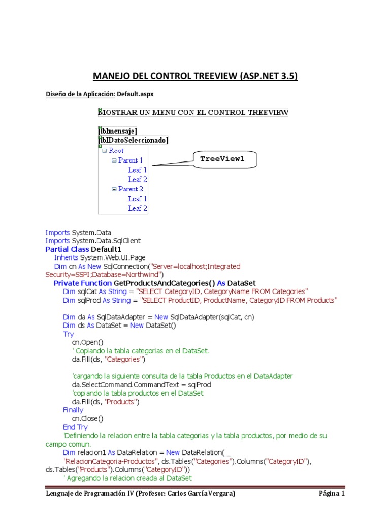 Control TreeView en ASP.NET 3.5 | PDF | Ingeniería Informática ...