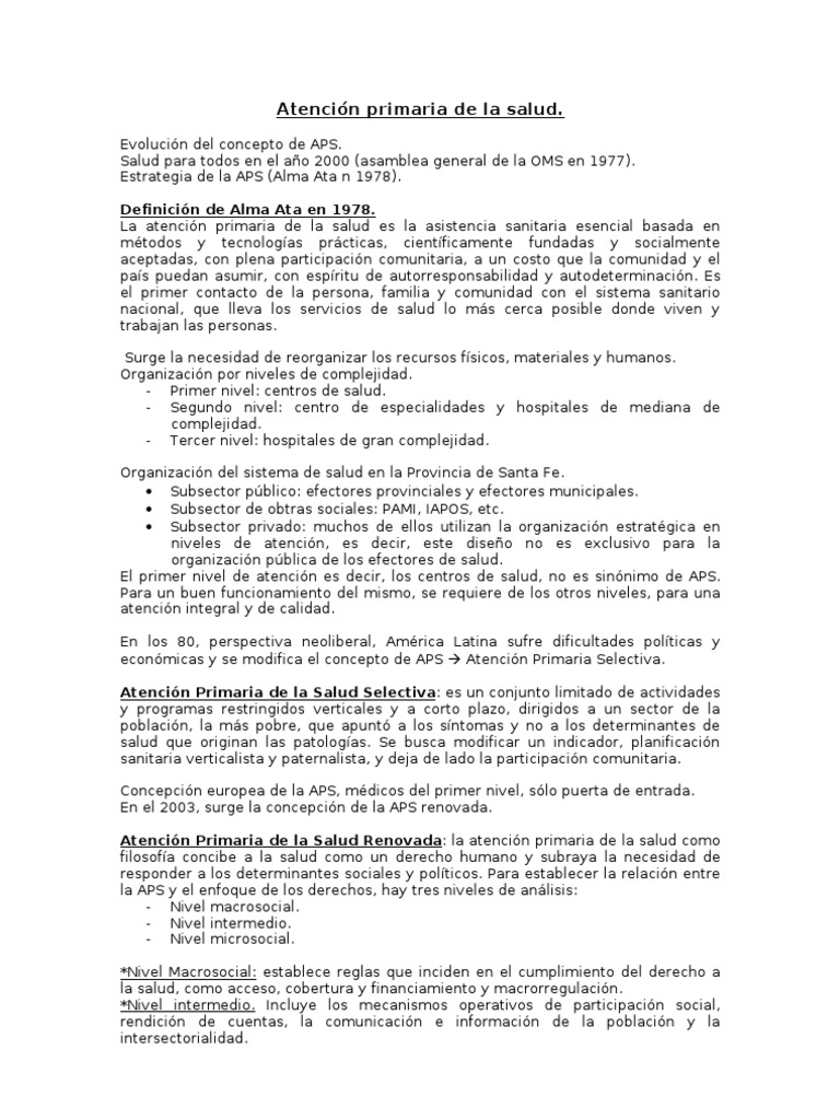 Atención Primaria de La Salud | PDF | Sistema de salud | Comunidad