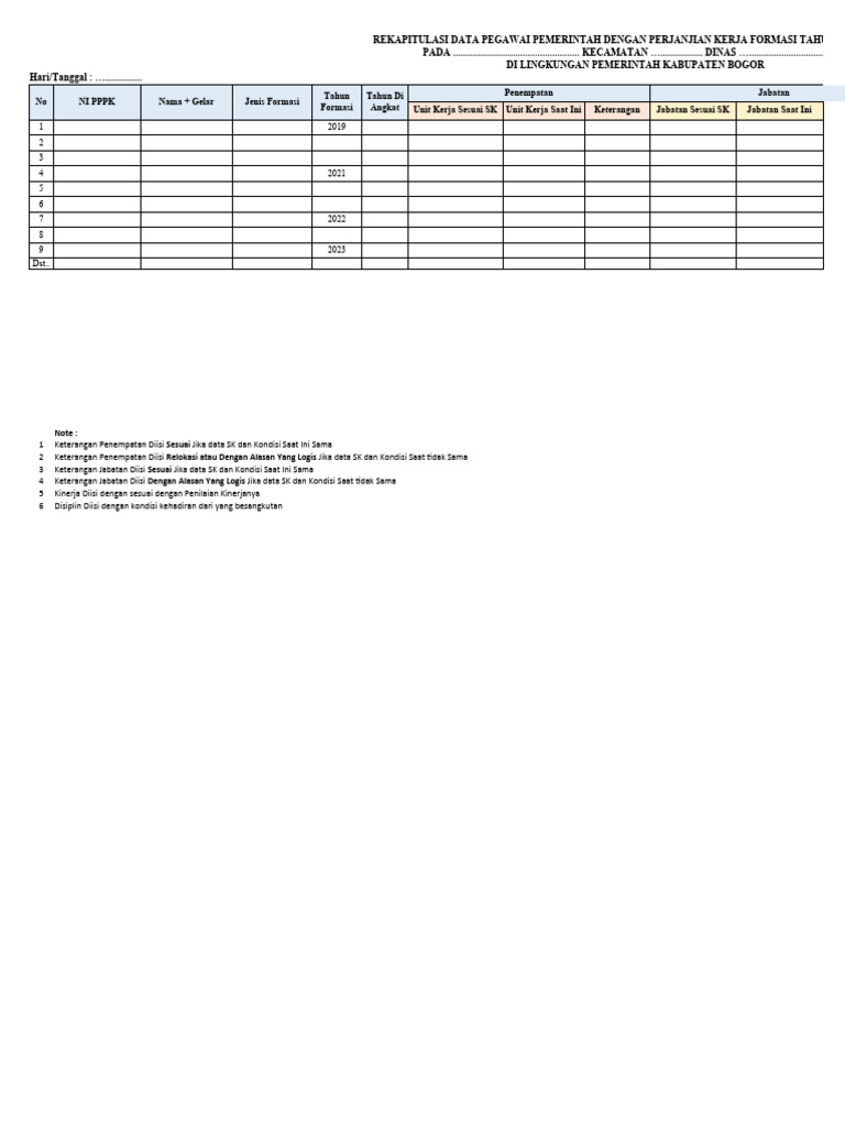 Rekap Data Pegawai Pemerintah 2023 | PDF