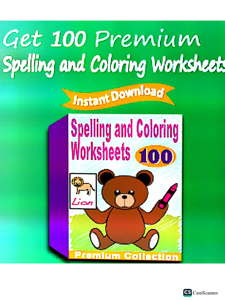 Spelling and Coloring Worksheets | PDF