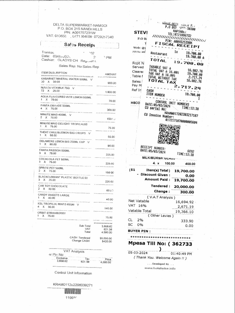 Contigency - Receipts | PDF