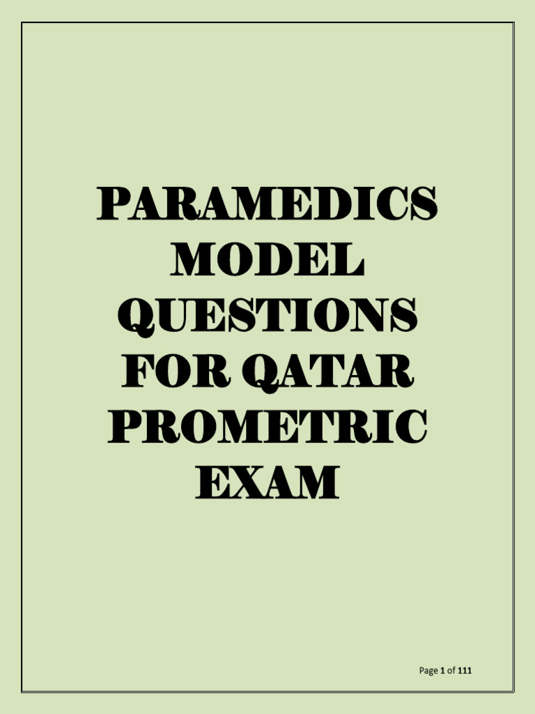 Paramedic Exam Model Questions | PDF | Emergency Medical Technician ...