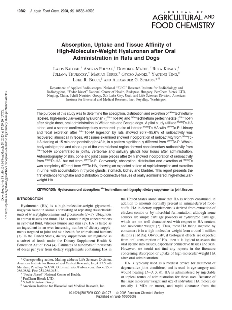 Absorption, Uptake and Tissue Affinity Og High-Molecular-Weight ...