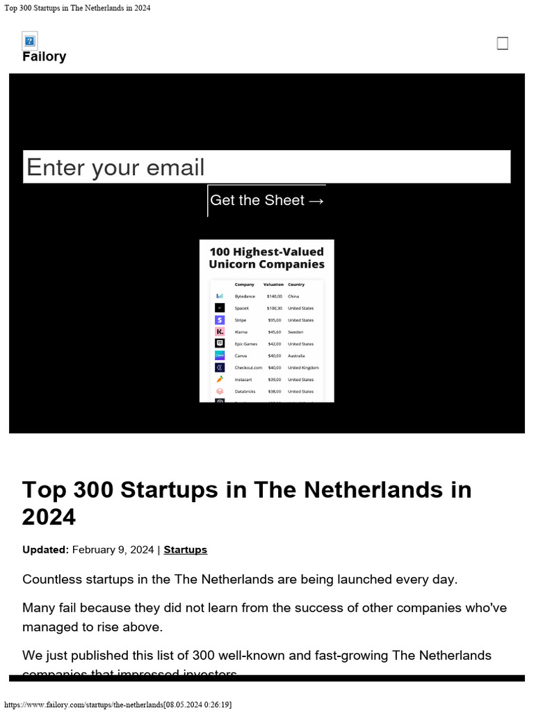Top 300 startups in the netherlands in 2024 download free pdf