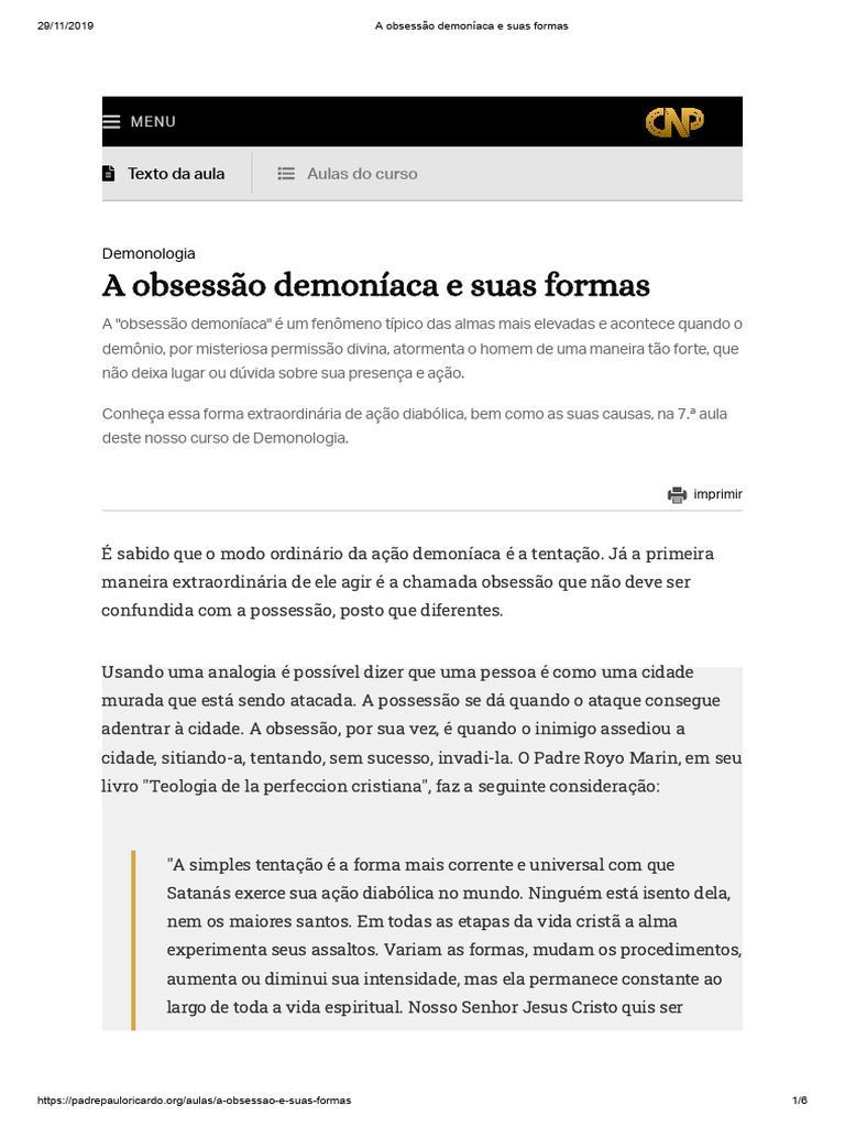 Diferenças entre obsessão e possessão | PDF | Alma | Demônios