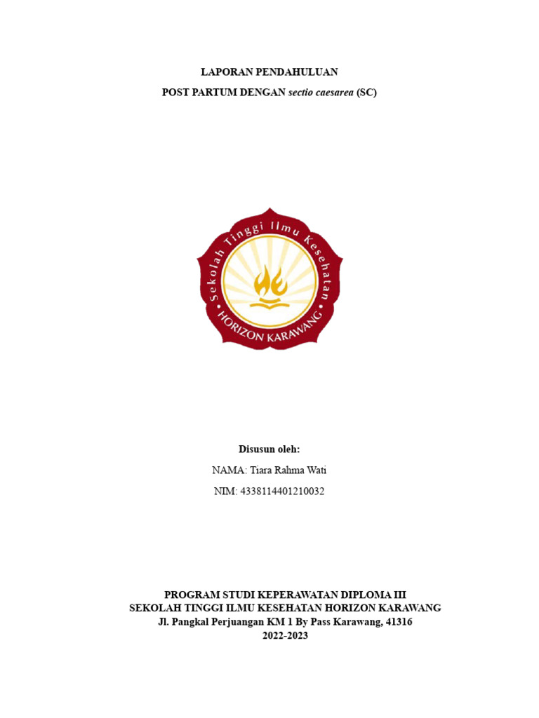Laporan Post Partum Sectio Caesarea | PDF