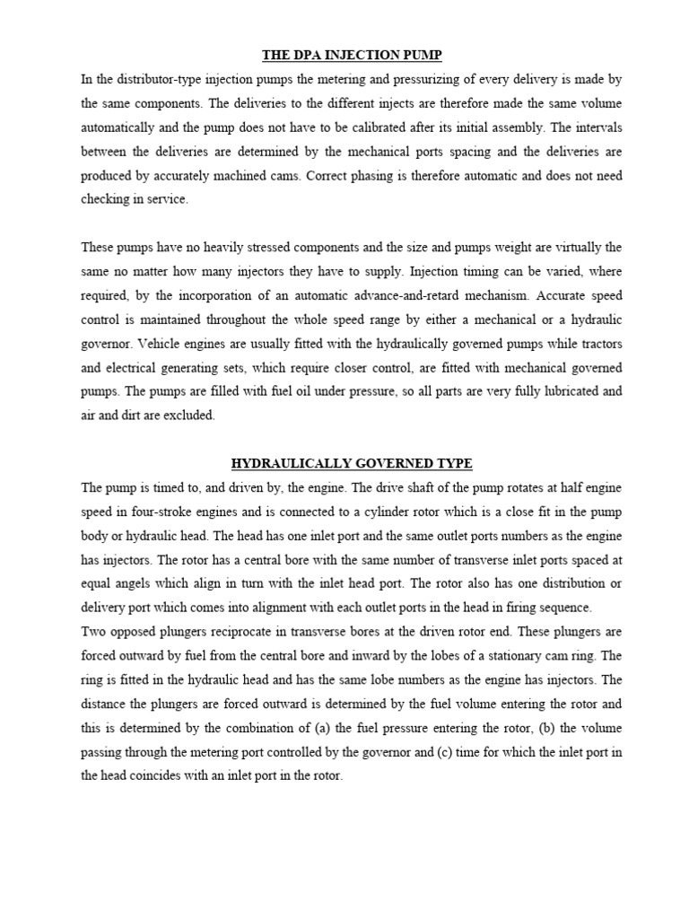 The Dpa Injection Pump 9-6-17 | PDF | Pump | Fuel Injection