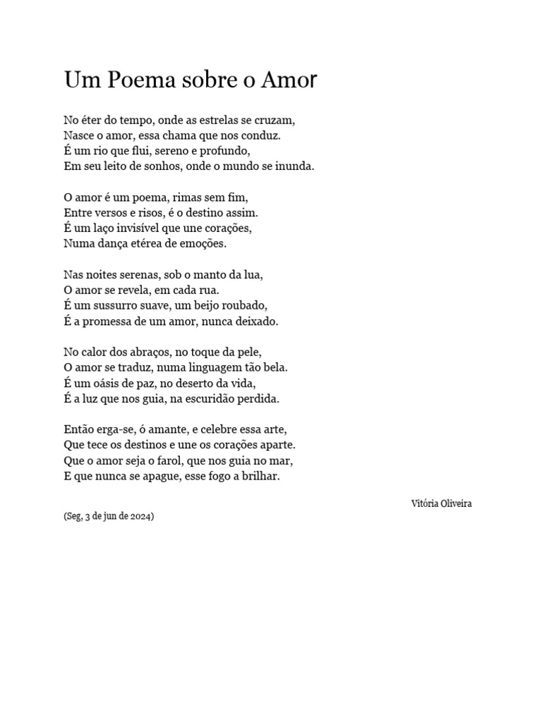 Poema Com O Tema Amor | Poemas De Amor Que Encantam: 21 Clássicos e ...