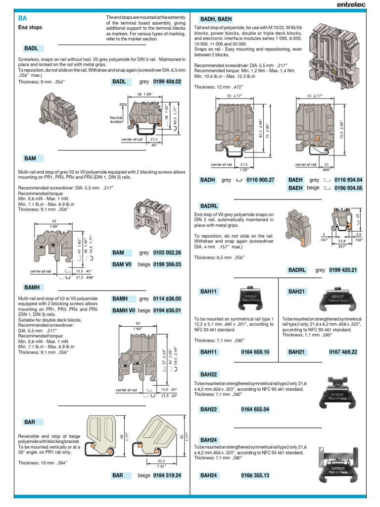 End Stops | PDF | Electrical Components | Manufactured Goods
