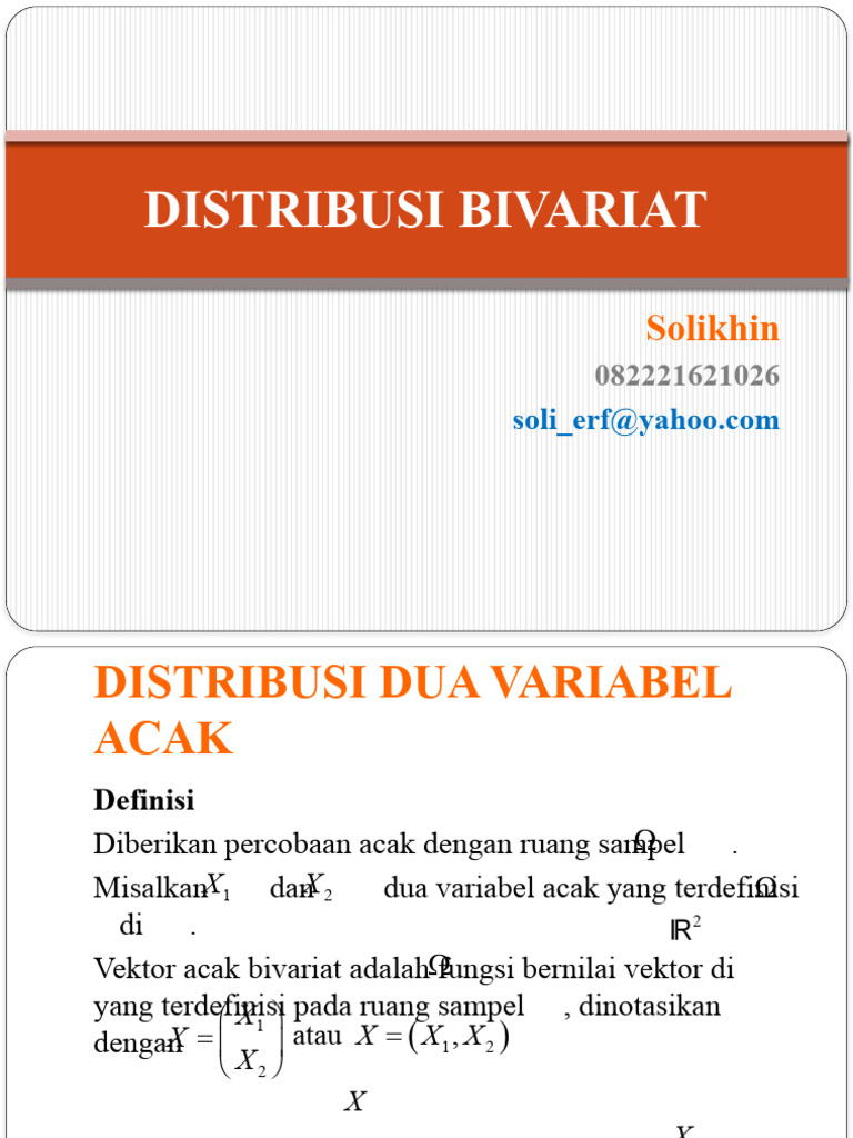 Distribusi Bivariat Variabel Acak | PDF