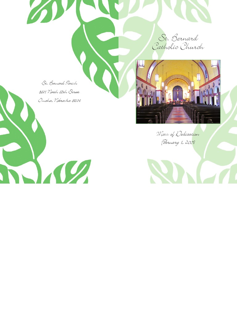 ST Bernard Omaha NE 2009 Re Dedication Brochure PDF Mass (Liturgy