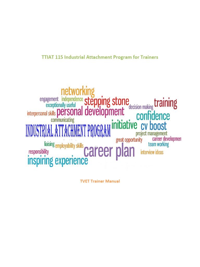TTIAT 115 Industrial Attachment Program For Trainers | PDF | Employment ...