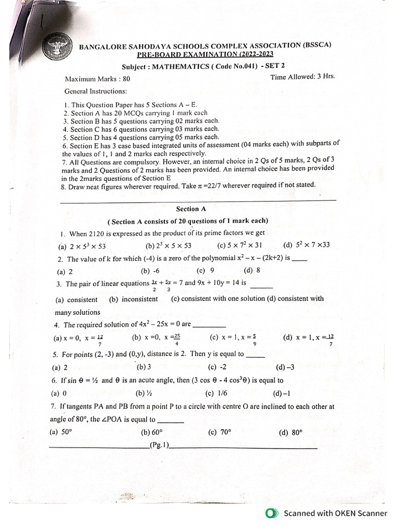 Maths Set 1 And 2 Pdf
