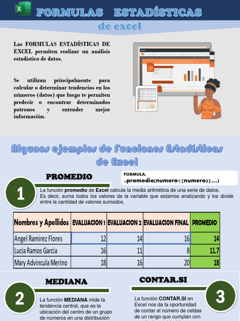 Funciones Estadísticas en Excel | PDF | Mediana | Media