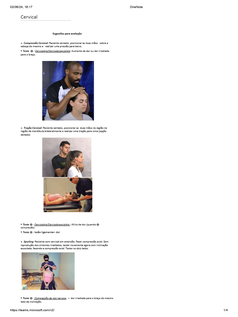 Alívio da Dor Cervical: Técnicas e Testes | PDF | Coluna vertebral | Joelho