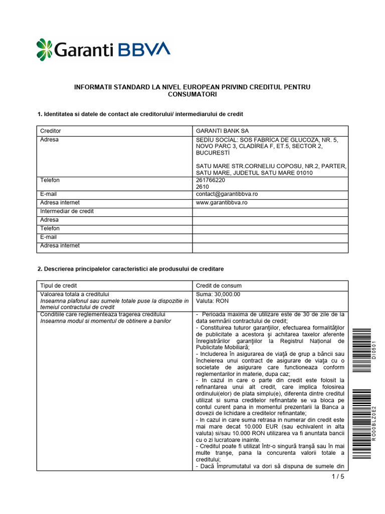 Informatii Standard La Nivel European BODEA CSILLA 2006141 | PDF