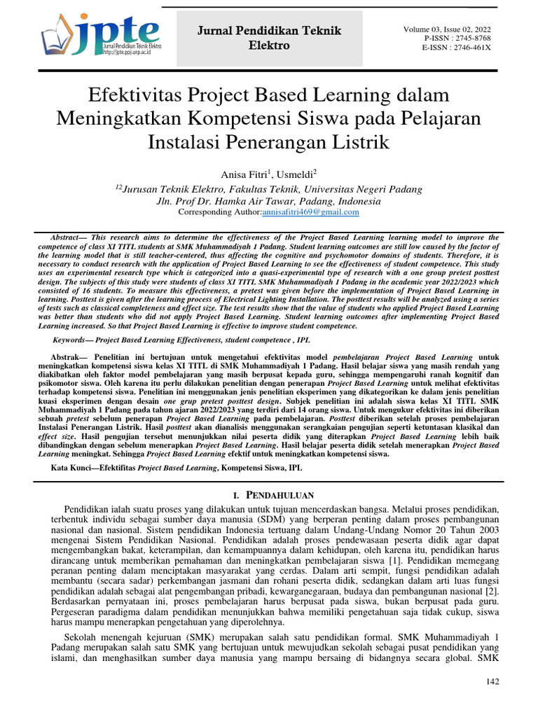 Efektivitas Project Based Learning IPL | PDF
