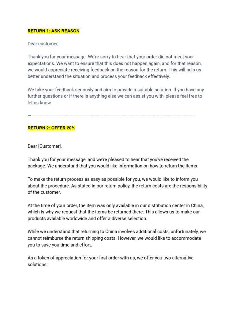 Customer Service Templates | PDF | Customer | Courier