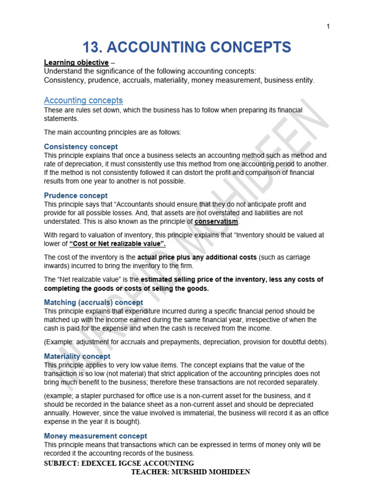 Key Accounting Concepts Explained | PDF | Expense | Depreciation