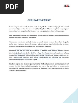 VALUE CHAIN ANALYSIS OF BOL