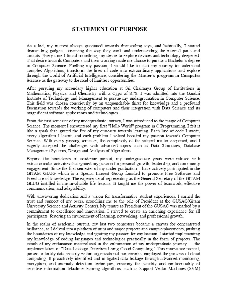 Final Sop | PDF | Artificial Intelligence | Intelligence (AI) & Semantics