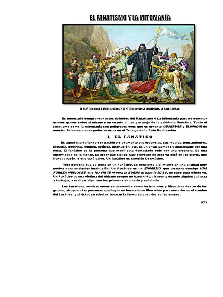 Peligros del Fanatismo y Mitomanía | PDF | Gnosticismo