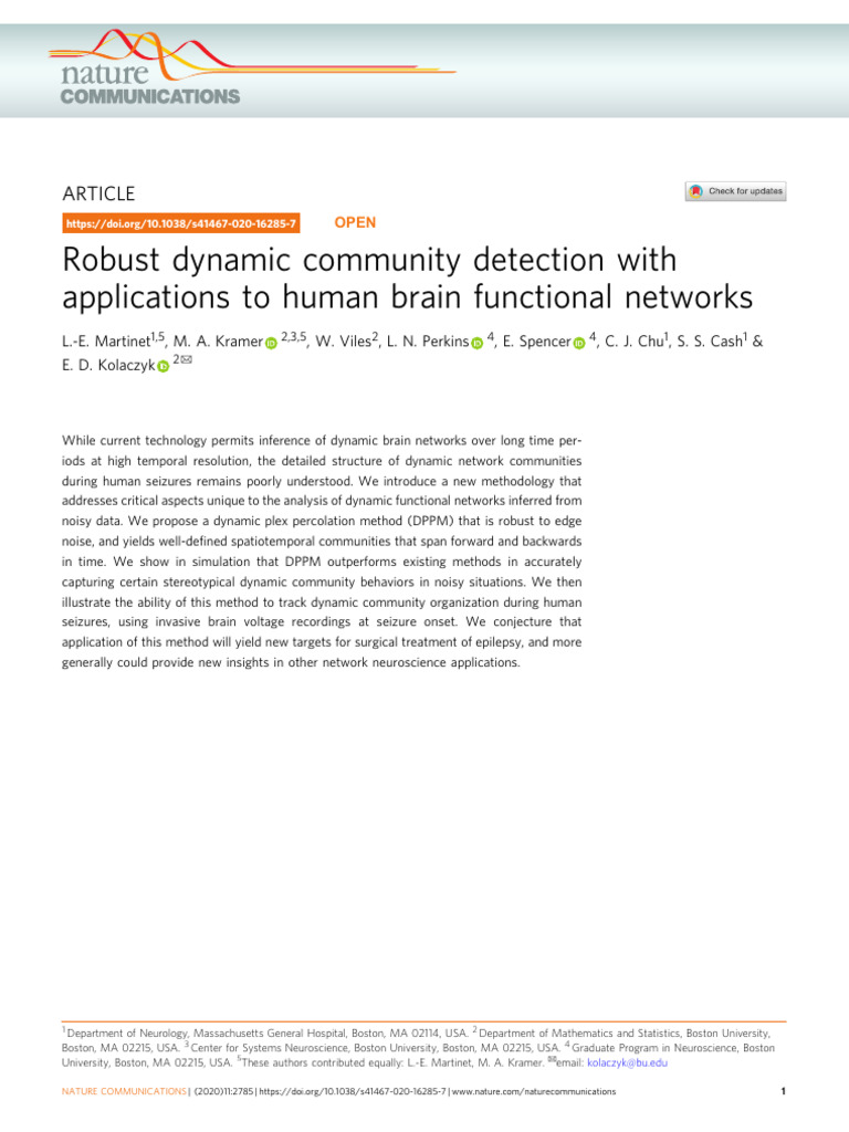 Robust Dynamic Community Detection With Applications To Human Brain ...