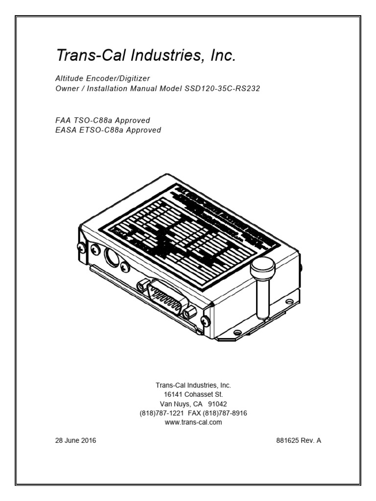 Altimeter Encoder SSD120 | PDF | Electrical Wiring | Electrical Connector