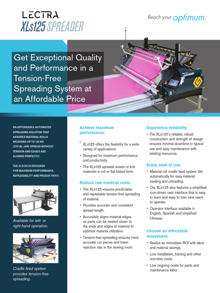 Lectra XLs125 Product Sheet | PDF | Reliability Engineering ...