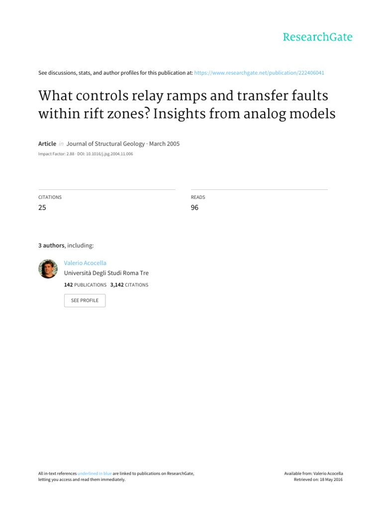 Controls on Relay Ramps in Rift Zones | PDF | Rift | Fault (Geology)