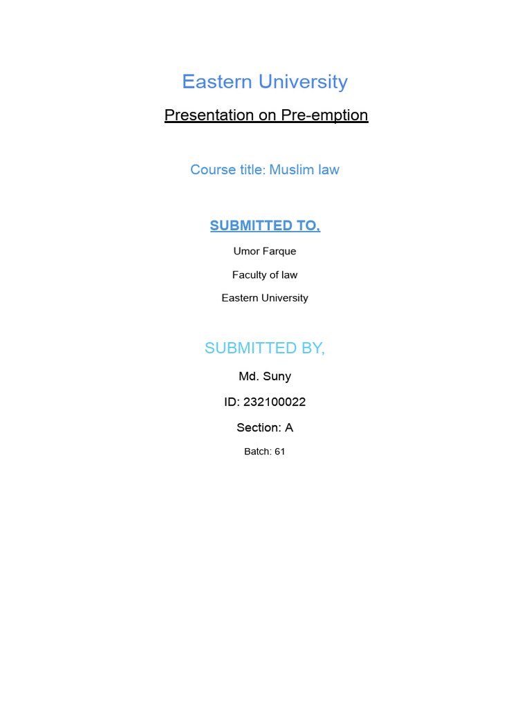Meaning Of Pre Emption In Law