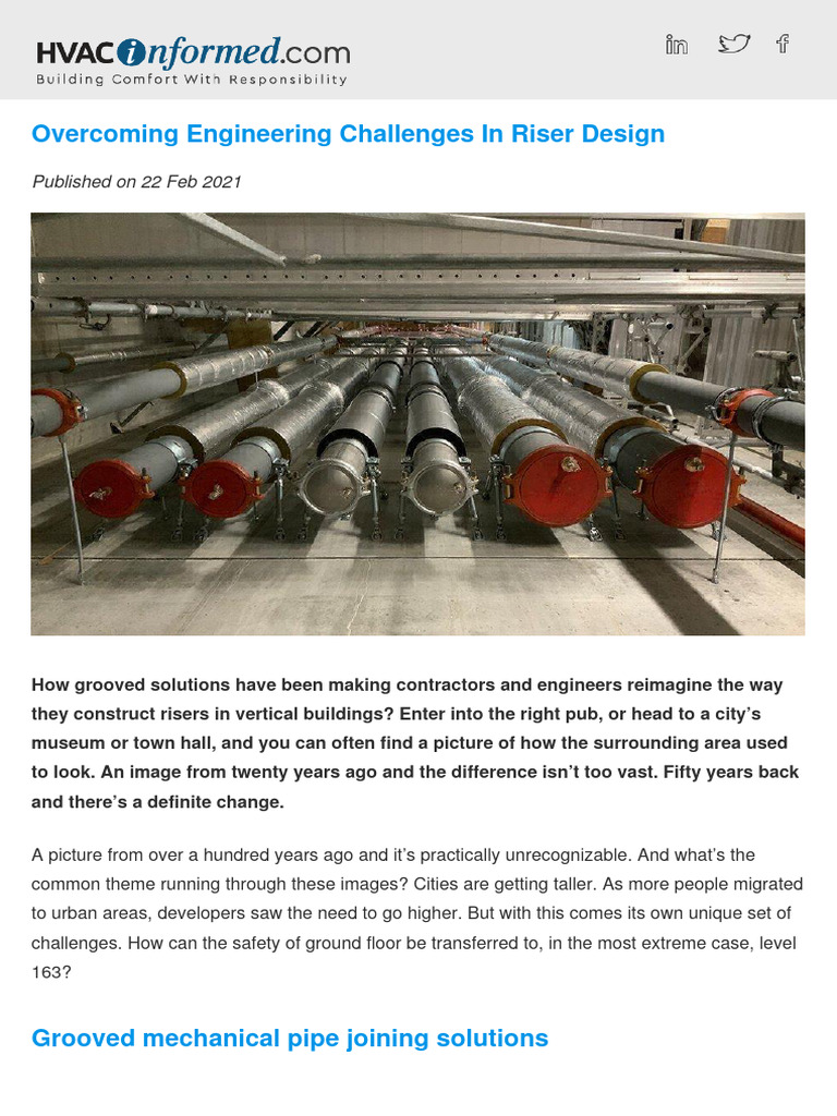 Grooved Solutions for Riser Design Challenges | PDF | Pipe (Fluid ...